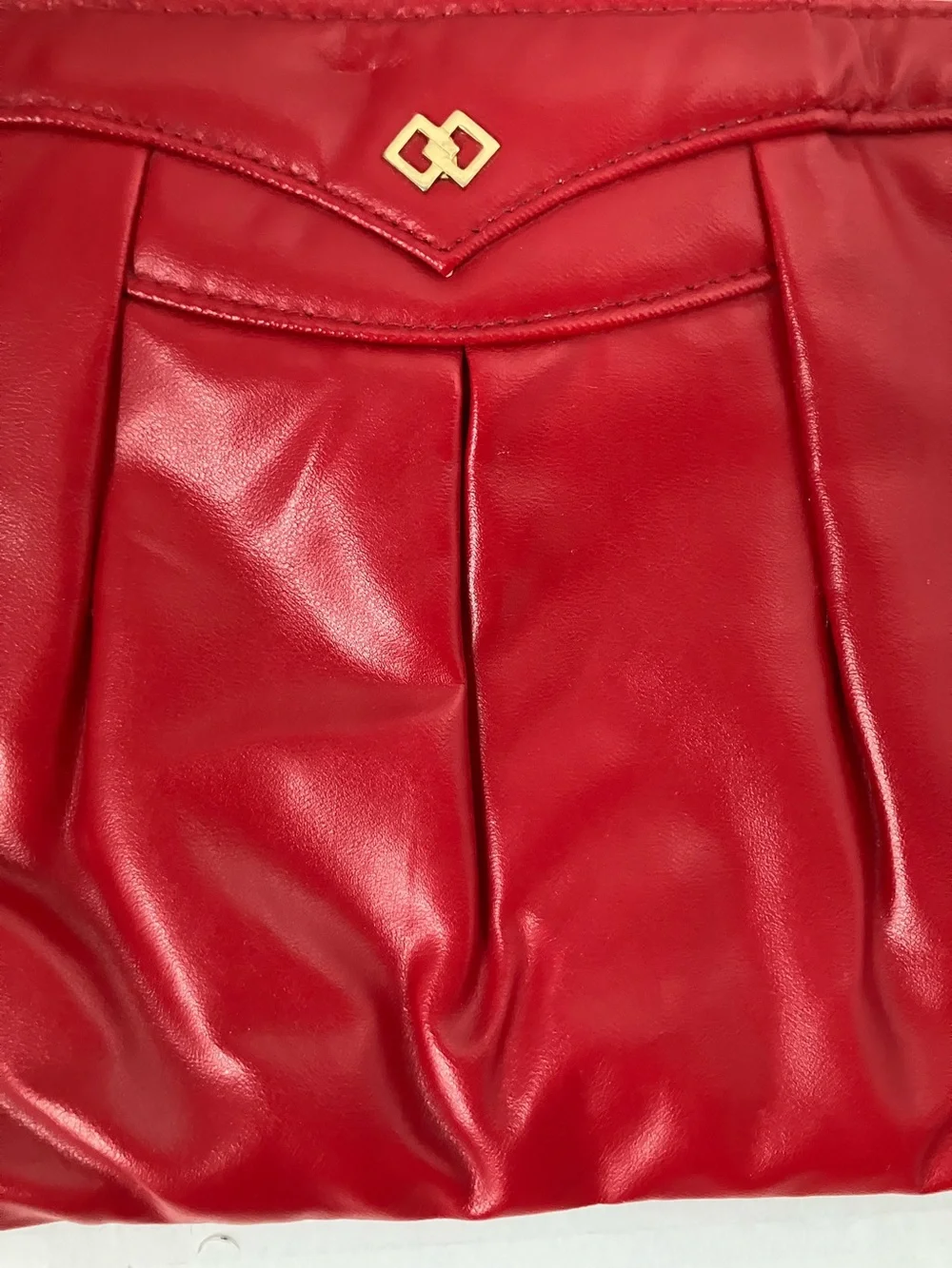 Vintage MCI 1980’s Red Women's Wristlet Clutch 8x13‎ Inches Punk Art Deco Disco